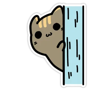👀 gato, espiando, fofo, adesivo, animal, desenho animado, kawaii telegram sticker