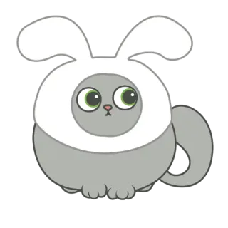 🐰 고양이, 토끼, 동물, 귀여운, 애완 동물, 스티커 telegram sticker