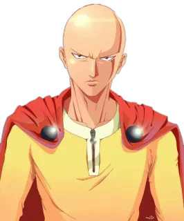 😡 Saitama One-Punch Man Аниме, Ванпанчмен, Сайтама, Герой, Манга, Серьезный, Смешной, Лысый whatsapp sticker