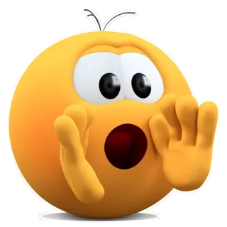 😮 อิโมจิ, ตกใจ, ประหลาดใจ, การ์ตูน, กรี๊ด telegram sticker