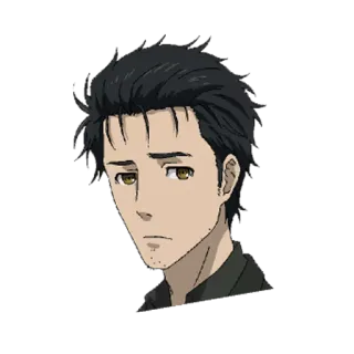 😕 Rintaro Okabe Steins;Gate Аниме, Ученый, Серьезный, Портрет, Steins;Gate, Персонаж telegram sticker