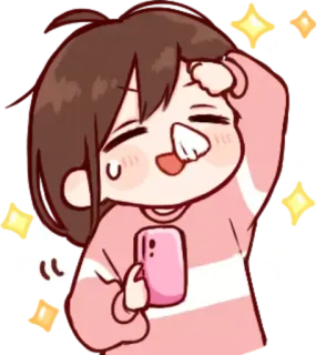 ✨ น่ารัก, การ์ตูน, ผู้หญิง, อนิเมะ, มีความสุข, ประกาย, จิบิ telegram sticker