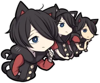 😶 Anime, Telinga kucing, Chibi, Imut, Kartun telegram sticker
