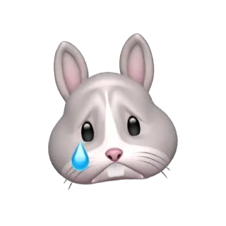 🐰 กระต่าย, บันนี่, อิโมจิ, เศร้า, ร้องไห้ whatsapp sticker