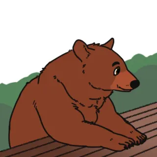 ⏰ หมี, สัตว์, การ์ตูน, หมีสีน้ำตาล, น่ารัก, ภาพประกอบ, ธรรมชาติ telegram sticker