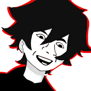 🙄 cartone animato, anime, ritratto, personaggio, sorriso telegram sticker