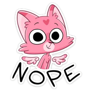 🙅‍♂️ NOPE gato, rosa, não, desenho animado, animal, fofo telegram sticker