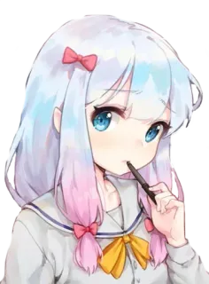 🙃 garota anime, uniforme escolar, fofa, desenho animado, arte, mangá telegram sticker