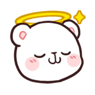 😇 bear, cute, angel, halo, cartoon telegram sticker