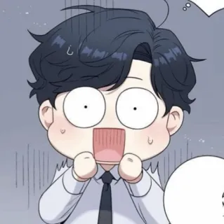 🐚 Аниме, Чиби, В шоке, Милый, Парень, Мультфильм, Каваий whatsapp sticker
