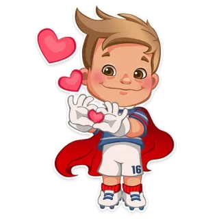 🥰 Kartun, Anak laki-laki, Hati, Imut, Cinta, Superhero telegram sticker