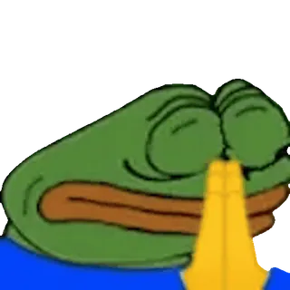 🙏 Pepe the Frog เปเป้, กบ, มีม, การอธิษฐาน, มือ, อีโมจิ telegram sticker