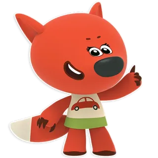 ☝ Мультик, Животное, Лиса, Милый, Персонаж, Оранжевый telegram sticker
