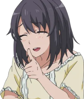👍 Anime, Mulher, Sorrindo, Personagem telegram sticker
