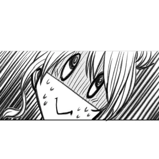 😰 Anime, Manga, Expression, Personnage, Croquis, Noir et blanc whatsapp sticker
