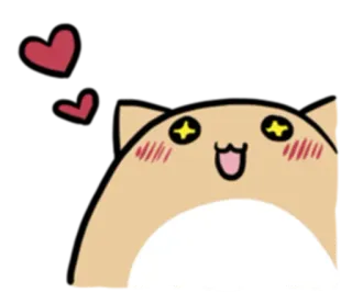 ❤️ chat, kawaii, coeurs, mignon, joyeux whatsapp sticker