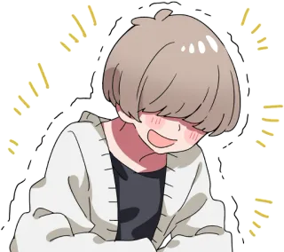 😂 Anime, Manga, Vui vẻ, Phấn khích, Dễ thương, Kawaii, Phản ứng telegram sticker