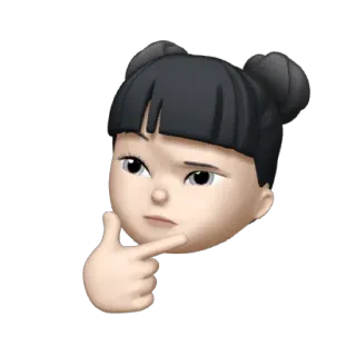 👧 Эмодзи, Мысли, Задумчивый, Любопытный, Созерцательный, Сомневающийся, Вопрошающий telegram sticker
