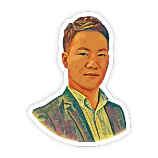 😠 homme, portrait, personne, dessin animé, art numérique, autocollant whatsapp sticker