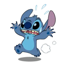 😰 Stitch Мультфильм, Стич, Дисней, Испуганный, Пот, Бег whatsapp sticker