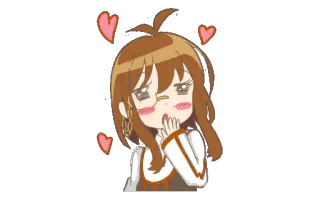 😍 Fille anime, Coeurs, Mignon, Dessin animé, Kawaii telegram sticker