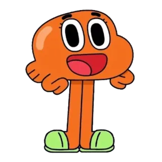 🙂 Darwin Watterson The Amazing World of Gumball Dibujo animado, Pez, Naranja, Feliz, Personaje whatsapp sticker