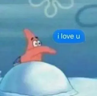 ❤️ Patrick Star SpongeBob SquarePants i love u แพทริค สตาร์, สพันจ์บ็อบ, ความรัก, การ์ตูน, มิตรภาพ, ข้อความ telegram sticker