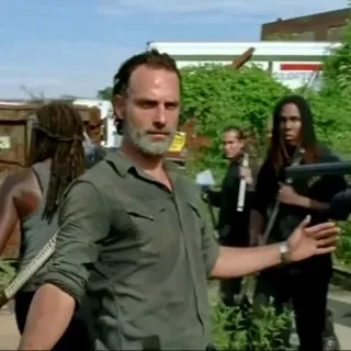 😎 Rick Grimes The Walking Dead the walking dead, apocalypse, zombies, rick grimes, weapons telegram sticker