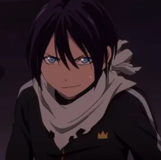 💈 Yato Noragami anime, Yato, Noragami, god, sjaal, blauwe ogen, zwart haar whatsapp sticker