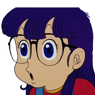😧 anime, menina, óculos, desenho animado, chocada telegram sticker