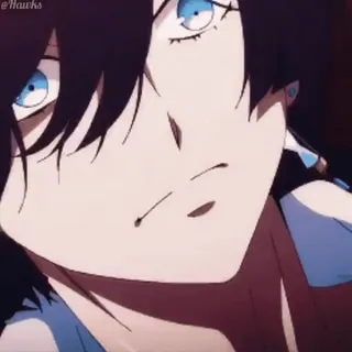 😏 Anime, Menino, olhos azuis, cabelo escuro whatsapp sticker