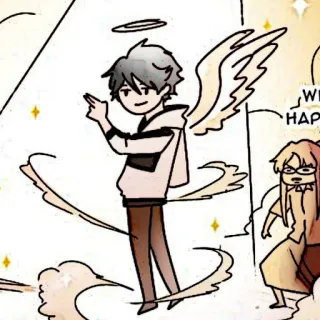 🌊 天使, 漫画, 翼, 光輪, キャラクター telegram sticker