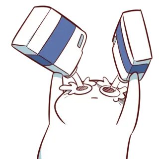 ☠️ 만화, 우유, 마시는, 동물, 귀여운 telegram sticker