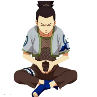 🙇‍♂ Shikadai Nara Anime, Kreskówka, Ninja, Shikadai Nara, Medytacja telegram sticker