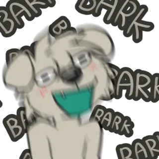 ‼️ BARK BARK dog, barking, furry, excited, animal, yelling, cartoon whatsapp sticker