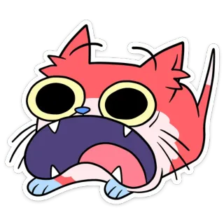 😳 кот, мультфильм, животное, стикер, выражение, смешной telegram sticker