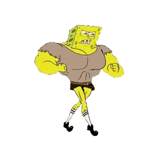 ๐ SpongeBob SquarePants SpongeBob, cartoon, funny, character, Nickelodeon, muscle, buff telegram sticker