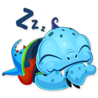 😴 ZZZ นอนหลับ, zzz, การ์ตูน, สัตว์ประหลาด, การนอน, ตัวละคร telegram sticker