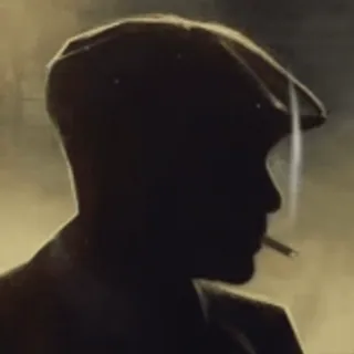 🎈 man, hat, smoking, silhouette, tobacco telegram sticker