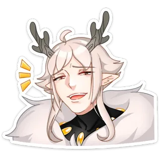 ☺️ anime, character, antlers, elf, fantasy, sticker telegram sticker