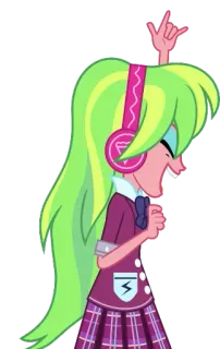 😆 Cartoon, Kopfhörer, Musik, Mädchen whatsapp sticker