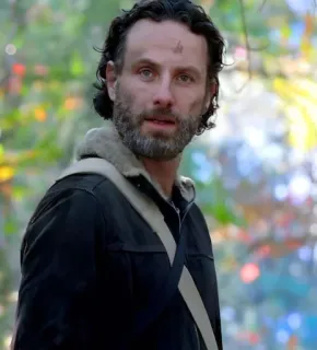 😦 Rick Grimes The Walking Dead Рик Граймс, Ходячие мертвецы, Эндрю Линкольн, зомби, апокалипсис, сериал, драма whatsapp sticker