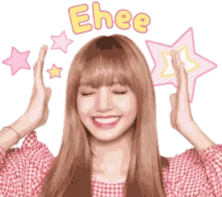 🍸 Ehee fofo, estrelas, feliz, menina, kpop, cantor, alegre, saudação whatsapp sticker