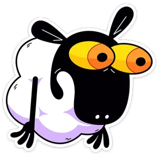 😳 Cartoon, Schaap, Dier, Grappig, Leuk, Personage whatsapp sticker