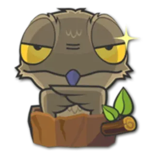 😒 coruja, desenho animado, animal, pássaro, fofo, sonolento whatsapp sticker