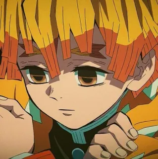 🌟 Zenitsu Agatsuma Demon Slayer anime, demon slayer, zenitsu, cartoon, manga, japanese animation telegram sticker