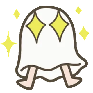 ๐ ghost, sparkles, cute, cartoon, spooky, kawaii whatsapp sticker