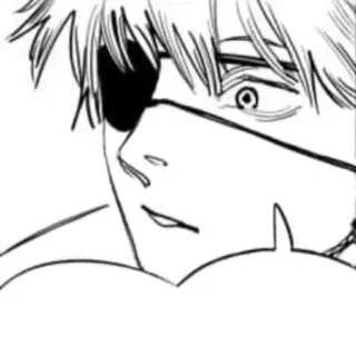 🔪 Denji Chainsaw Man Anime, Manga, Chainsaw Man, Denji, Charakter, Einäugig whatsapp sticker