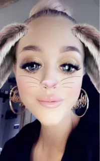 ☁️ Baby Girl tai thỏ, bông tai, phụ nữ, selfie, bộ lọc telegram sticker