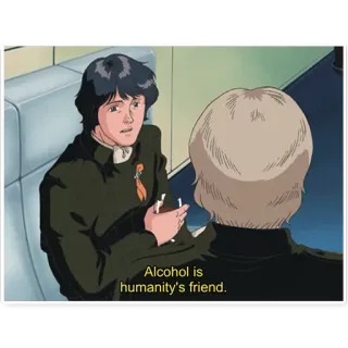 🥃 Alcohol is humanity's friend. álcool, bebendo, amizade, anime telegram sticker